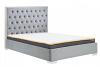 4ft6 Double Charles Grey Velour Fabric Upholstered Buttoned Bed Frame 6